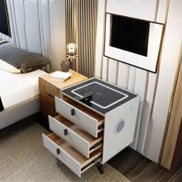 White nightstand — ambient LED lighting