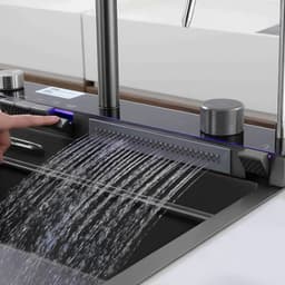 Burst cascade and control buttons with LED strip