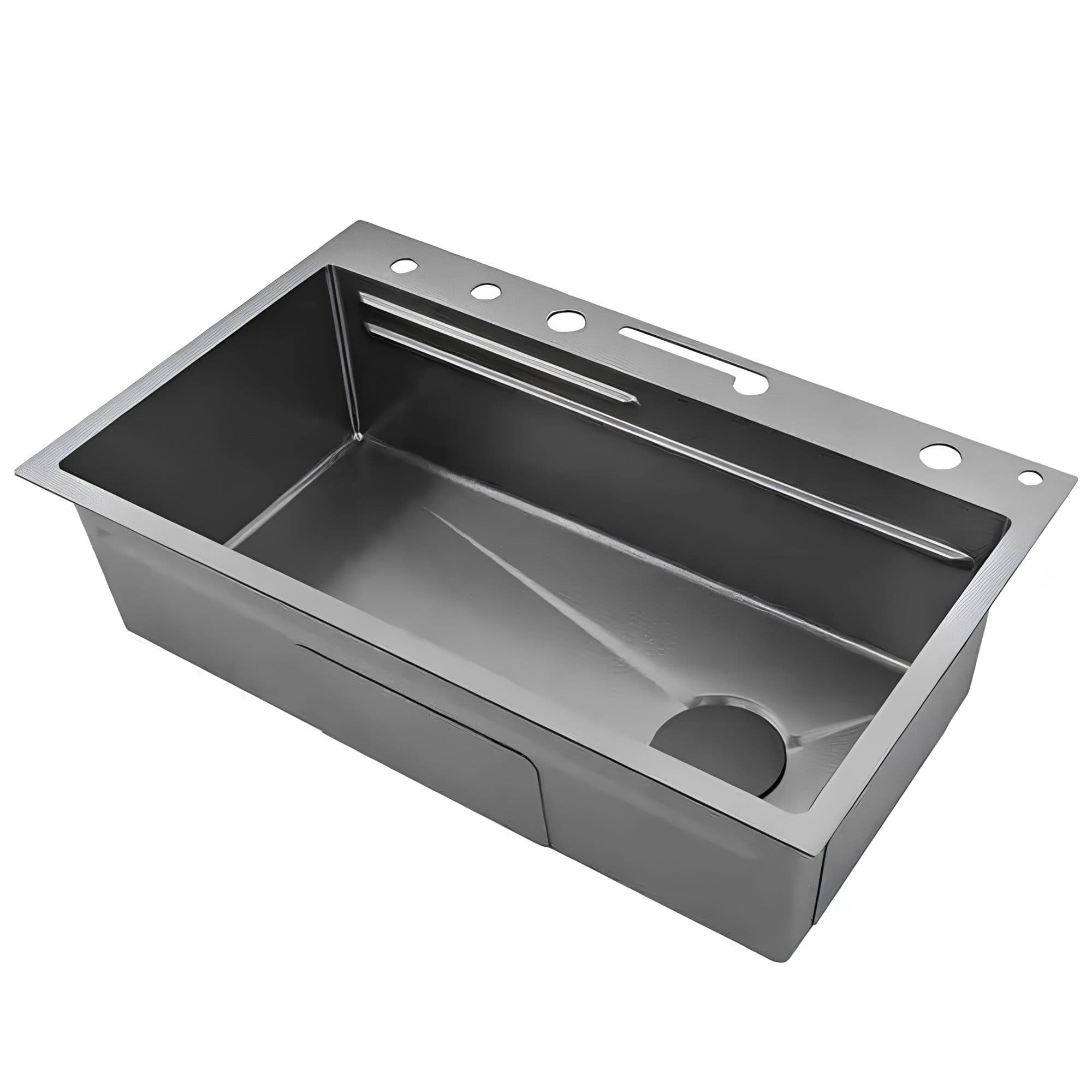 Black nano basin with edge channels and drain