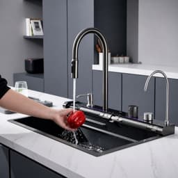 Washing fruit — extendable tap with spray jet