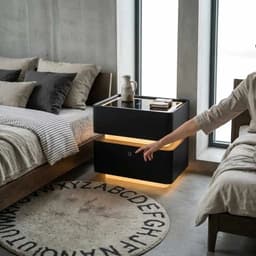 Modern fingerprint nightstand — full view