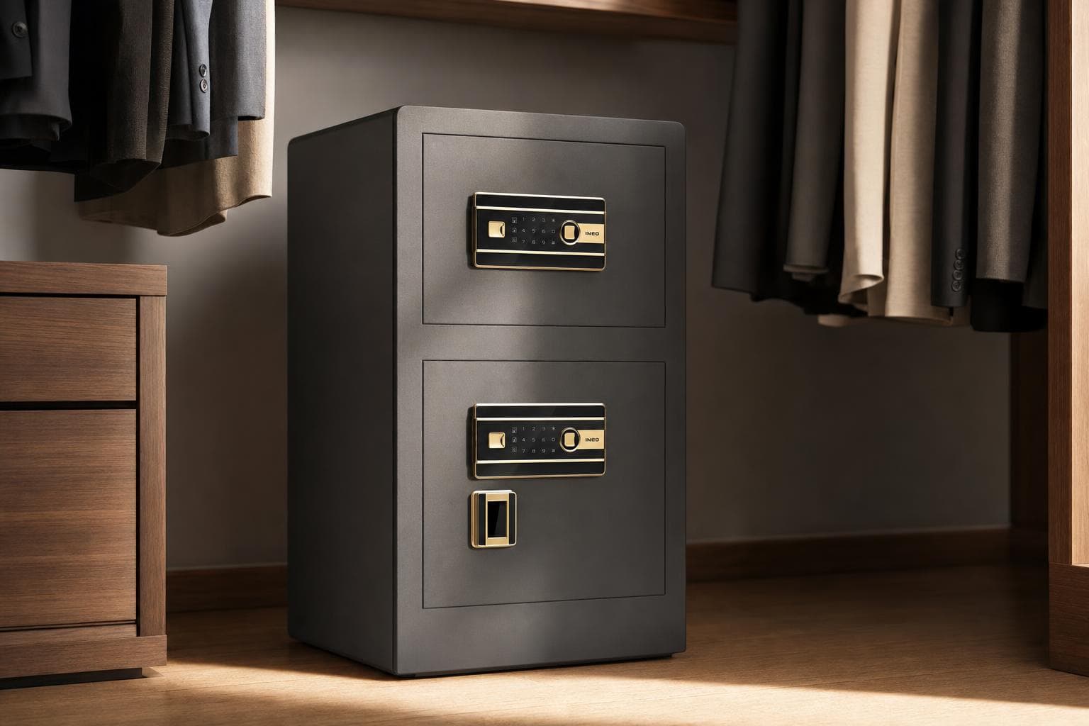 INEO safe in a modern living room