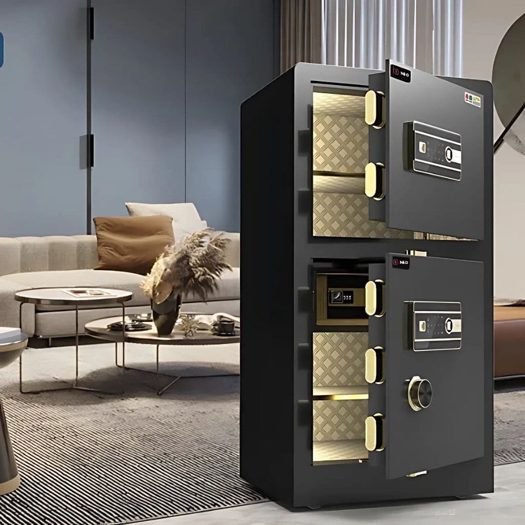 Lifestyle — INEO SF01 safe in a modern living room