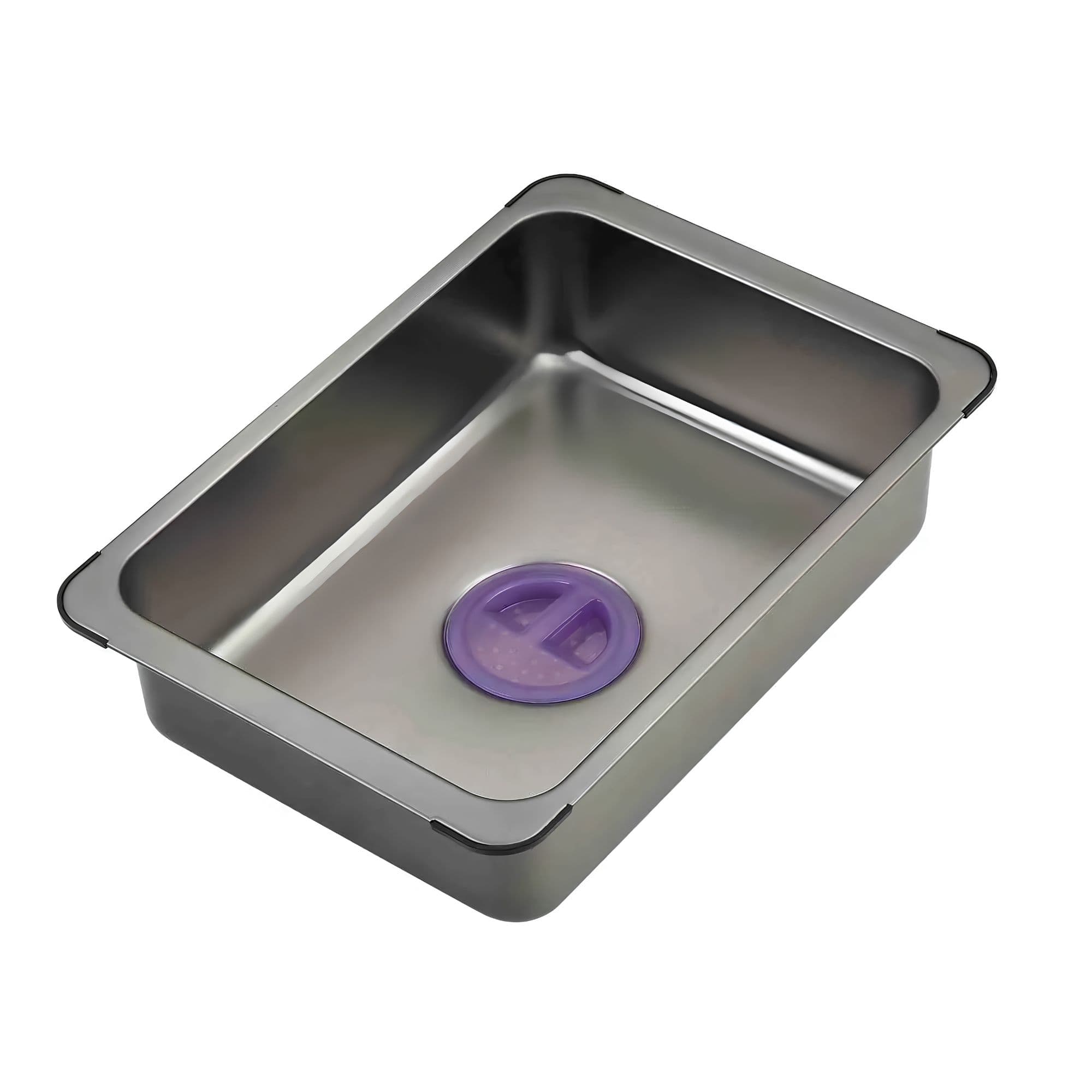 Sliding basin for washing vegetables — strainer basket