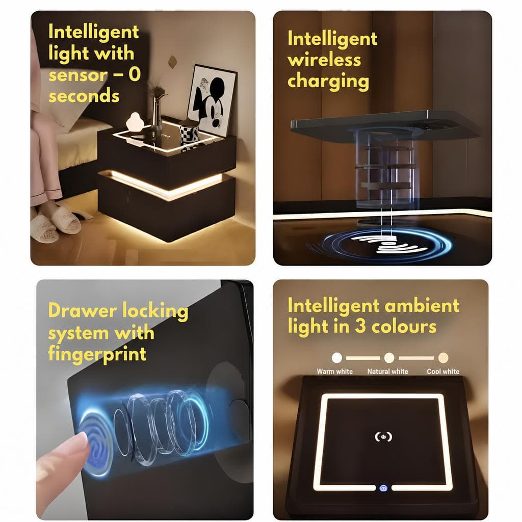 Wireless charging on the nightstand top