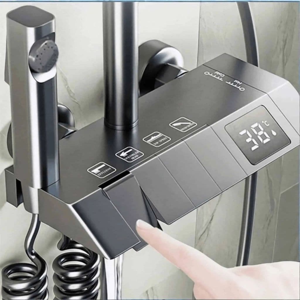 Adjustable support bar 770–1100 mm with spiral hose